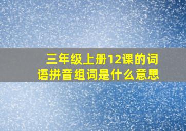 三年级上册12课的词语拼音组词是什么意思