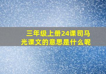 三年级上册24课司马光课文的意思是什么呢