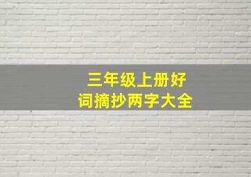 三年级上册好词摘抄两字大全