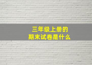 三年级上册的期末试卷是什么