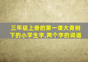 三年级上册的第一课大青树下的小学生字,两个字的词语