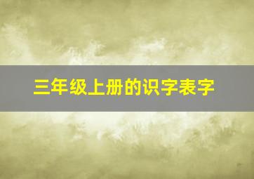 三年级上册的识字表字