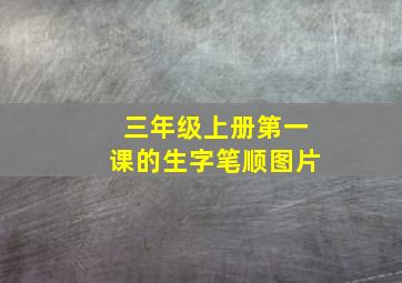 三年级上册第一课的生字笔顺图片