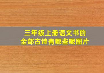 三年级上册语文书的全部古诗有哪些呢图片