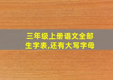 三年级上册语文全部生字表,还有大写字母