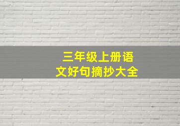 三年级上册语文好句摘抄大全