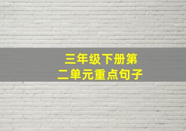 三年级下册第二单元重点句子