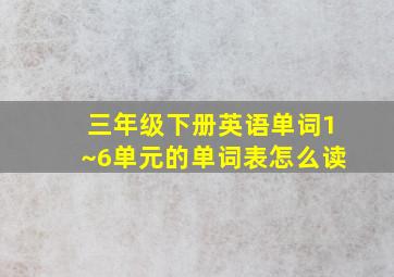 三年级下册英语单词1~6单元的单词表怎么读