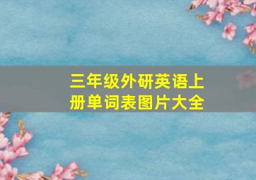 三年级外研英语上册单词表图片大全