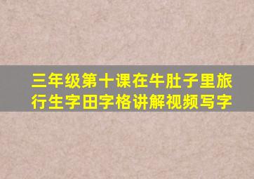 三年级第十课在牛肚子里旅行生字田字格讲解视频写字