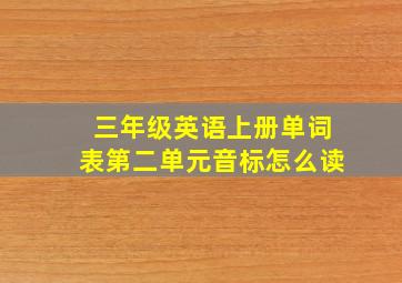 三年级英语上册单词表第二单元音标怎么读