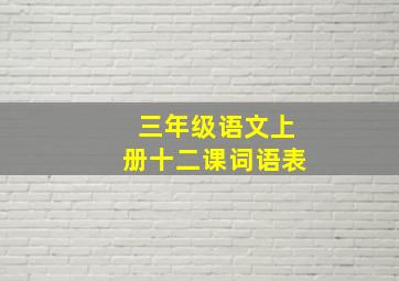 三年级语文上册十二课词语表