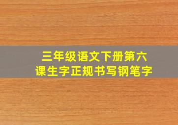 三年级语文下册第六课生字正规书写钢笔字