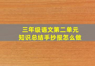 三年级语文第二单元知识总结手抄报怎么做