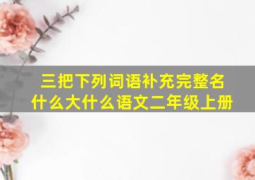 三把下列词语补充完整名什么大什么语文二年级上册