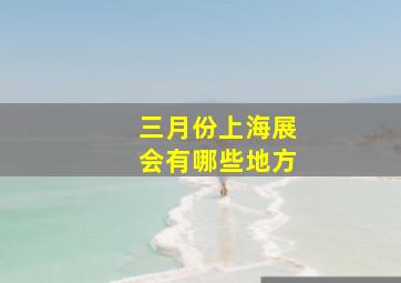 三月份上海展会有哪些地方