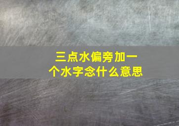 三点水偏旁加一个水字念什么意思