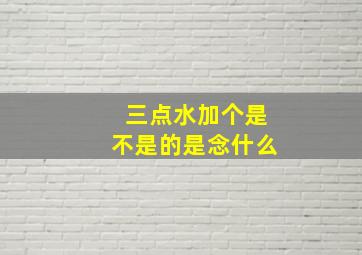 三点水加个是不是的是念什么