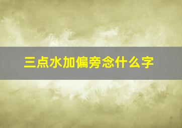 三点水加偏旁念什么字