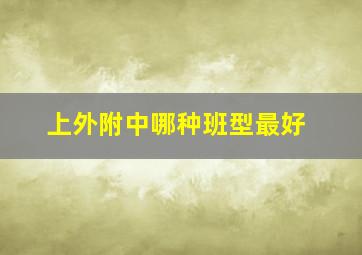 上外附中哪种班型最好