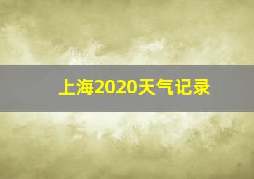 上海2020天气记录