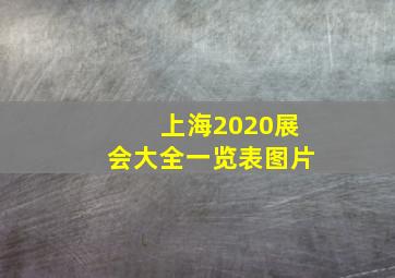 上海2020展会大全一览表图片