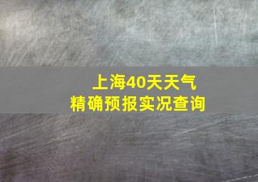 上海40天天气精确预报实况查询