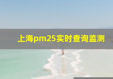 上海pm25实时查询监测