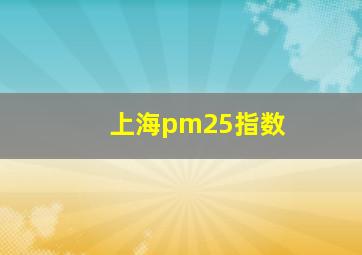 上海pm25指数