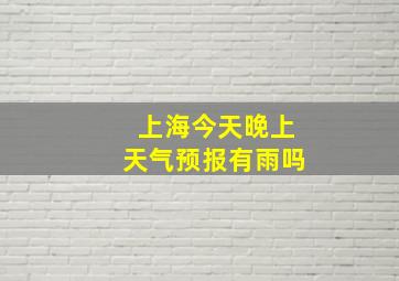 上海今天晚上天气预报有雨吗