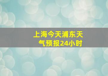 上海今天浦东天气预报24小时