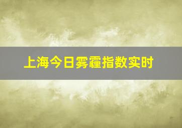 上海今日雾霾指数实时