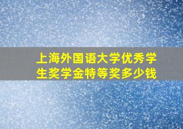 上海外国语大学优秀学生奖学金特等奖多少钱