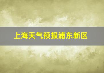 上海天气预报浦东新区