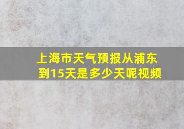 上海市天气预报从浦东到15天是多少天呢视频