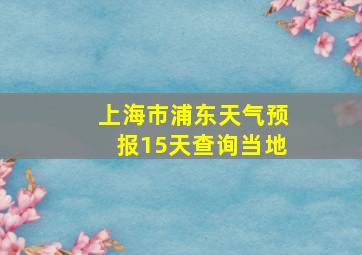 上海市浦东天气预报15天查询当地