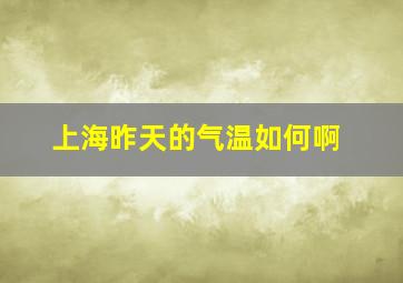 上海昨天的气温如何啊