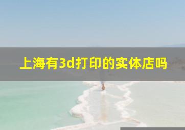 上海有3d打印的实体店吗