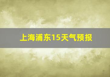 上海浦东15天气预报