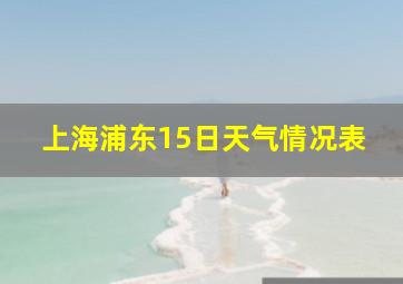 上海浦东15日天气情况表