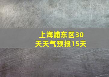 上海浦东区30天天气预报15天