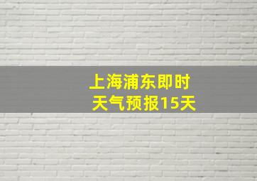 上海浦东即时天气预报15天