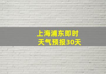 上海浦东即时天气预报30天