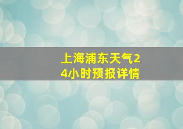 上海浦东天气24小时预报详情