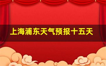 上海浦东天气预报十五天