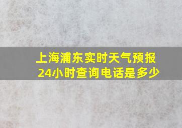 上海浦东实时天气预报24小时查询电话是多少