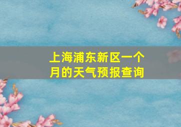 上海浦东新区一个月的天气预报查询