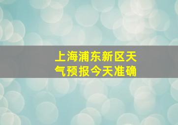 上海浦东新区天气预报今天准确