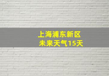 上海浦东新区未来天气15天