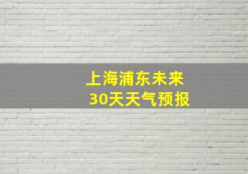 上海浦东未来30天天气预报